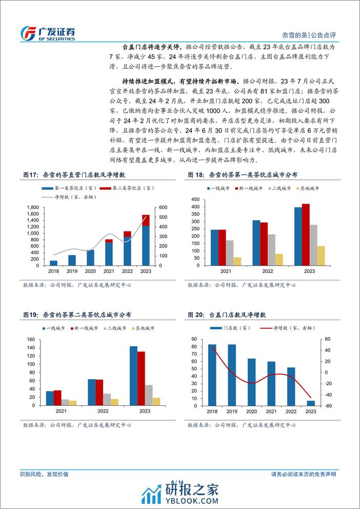 奈雪的茶(02150.HK)单店模型优化，轻资产模式有望加速拓店-240403-广发证券-14页 - 第8页预览图