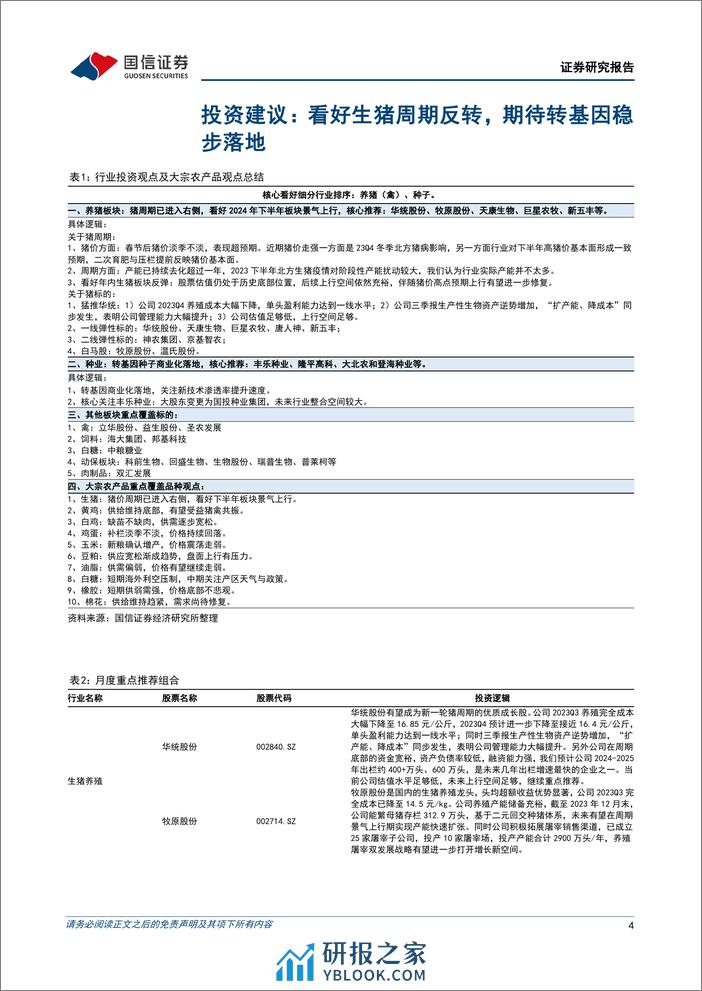 农林牧渔2024年4月投资策略：猪周期反转正当时，重视养殖链布局-240406-国信证券-19页 - 第4页预览图