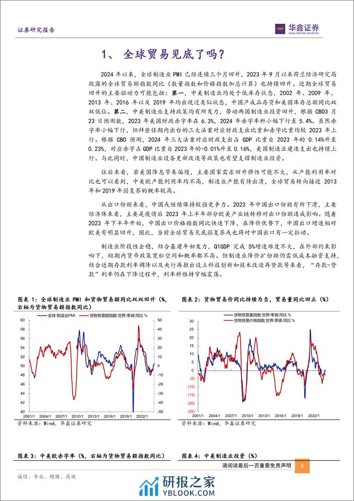 华鑫证券-固定收益：全球贸易见底了吗？-240407-华福证券-15页 - 第5页预览图