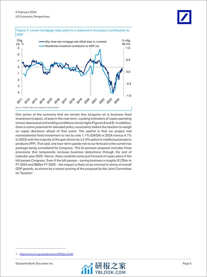 Deutsche Bank-US Economic Perspectives Outlook update Back in (the) blac...-106358100 - 第5页预览图