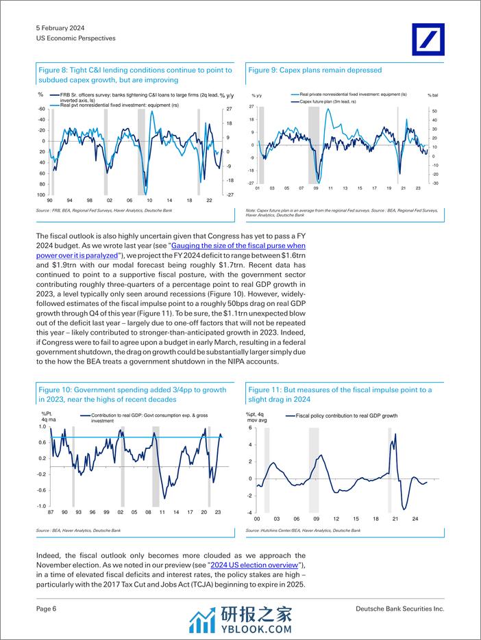 Deutsche Bank-US Economic Perspectives Outlook update Back in (the) blac...-106358100 - 第6页预览图