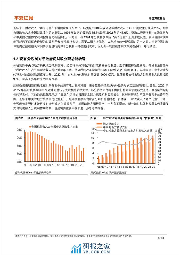 宏观深度报告：财税体制改革，现状、经验与展望-240325-平安证券-18页 - 第5页预览图