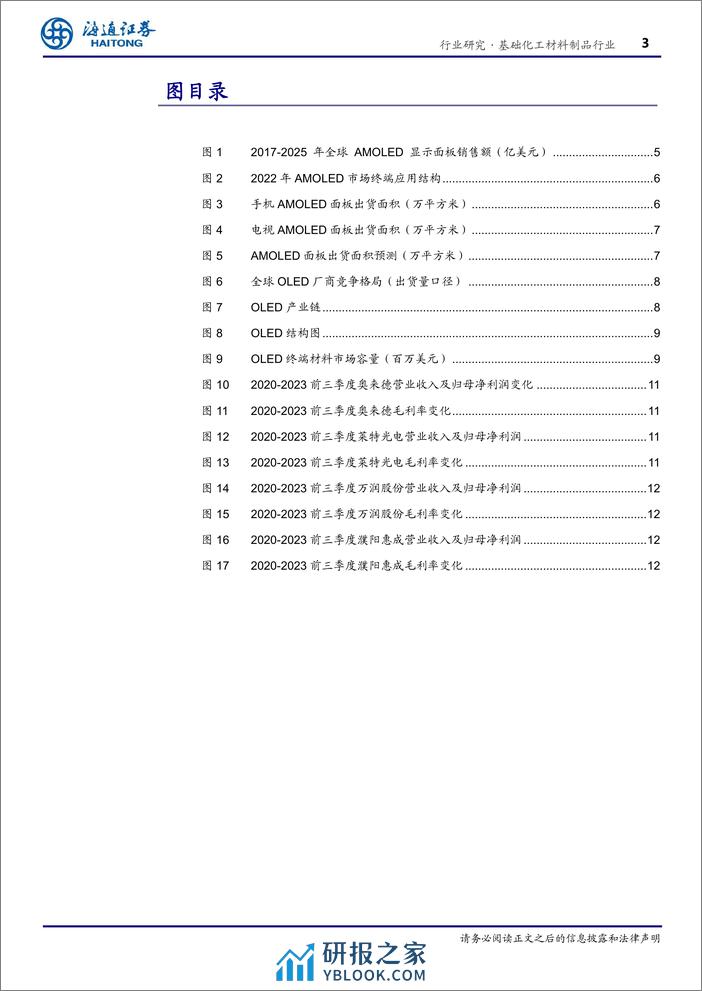 基础化工材料制品行业专题报告：OLED下游需求持续增长，终端材料逐步实现进口替代-240313-海通证券-13页 - 第3页预览图