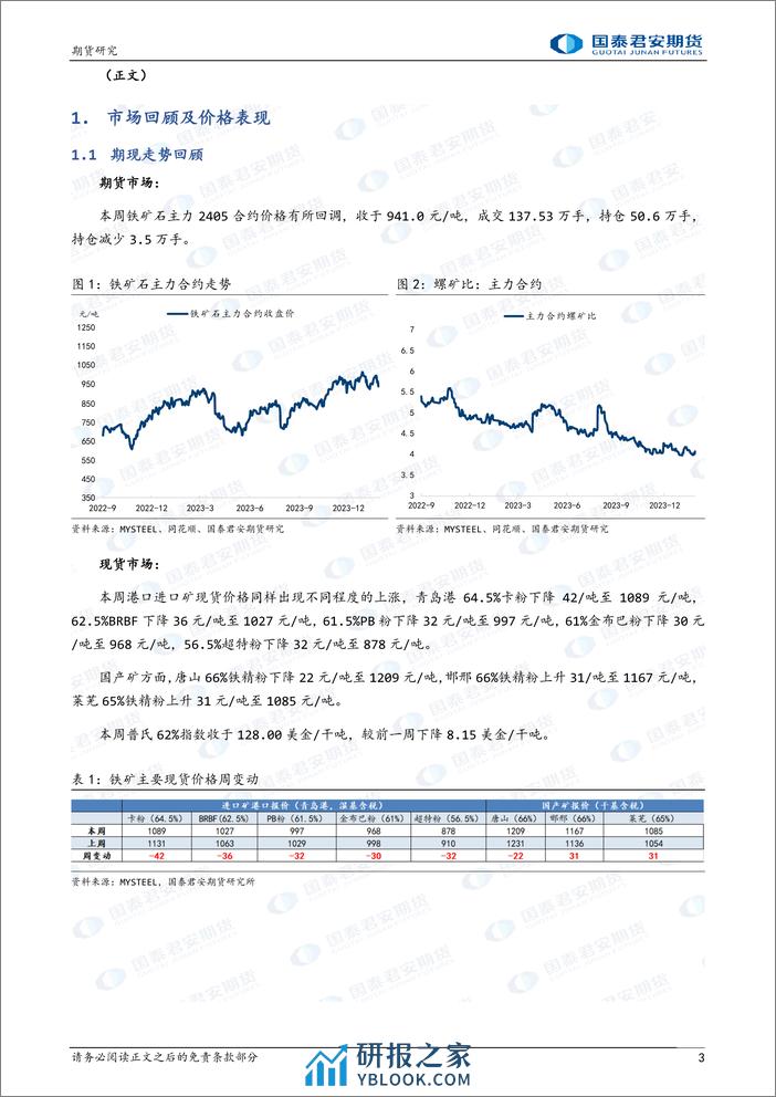 铁矿石：预期反复，震荡回调-20240204-国泰期货-10页 - 第3页预览图