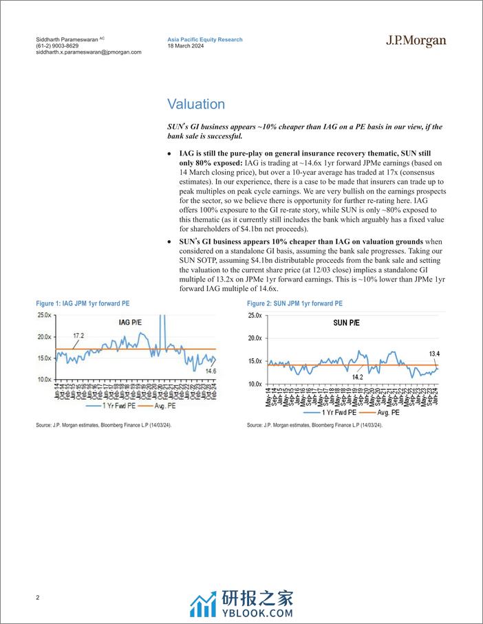 JPMorgan-The Price Is Not Right...IAG vs SUN What PE should SUN GI t...-107091369 - 第2页预览图