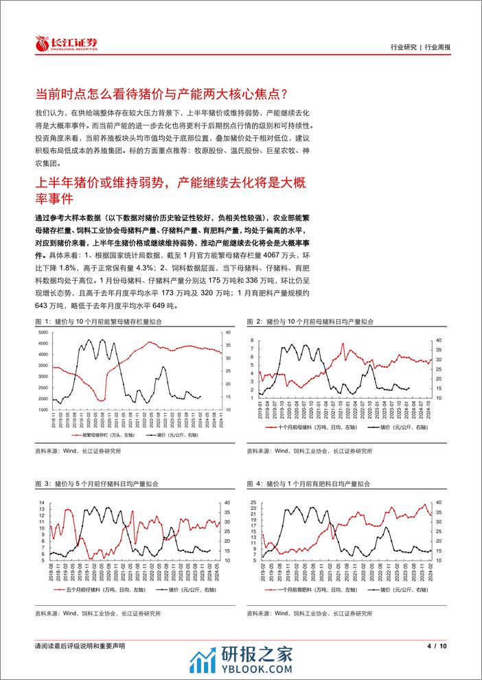 生猪养殖行业专题报告119：当前时点怎么看待猪价与产能两大核心焦点？-240319-长江证券-10页 - 第3页预览图