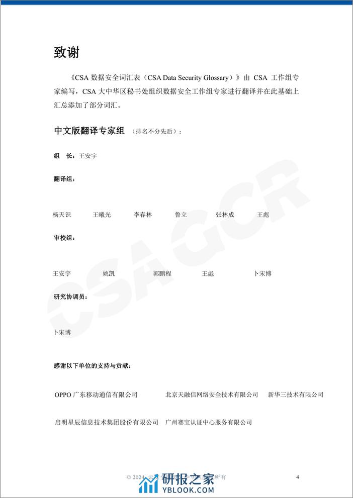 CSA 数据安全词汇表 - 第4页预览图