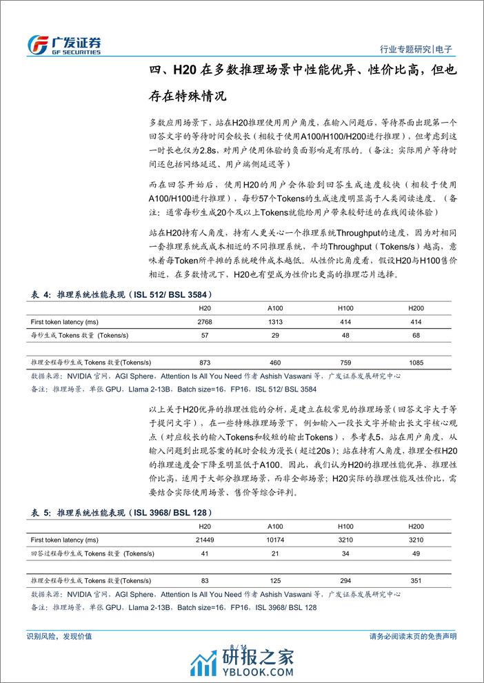 电子行业“AI的裂变时刻”系列报告3：为什么H20的推理性价比高？-240317-广发证券-14页 - 第8页预览图