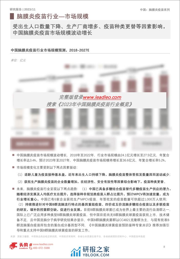 2023年中国脑膜炎疫苗行业概览-头豹研究院 - 第8页预览图