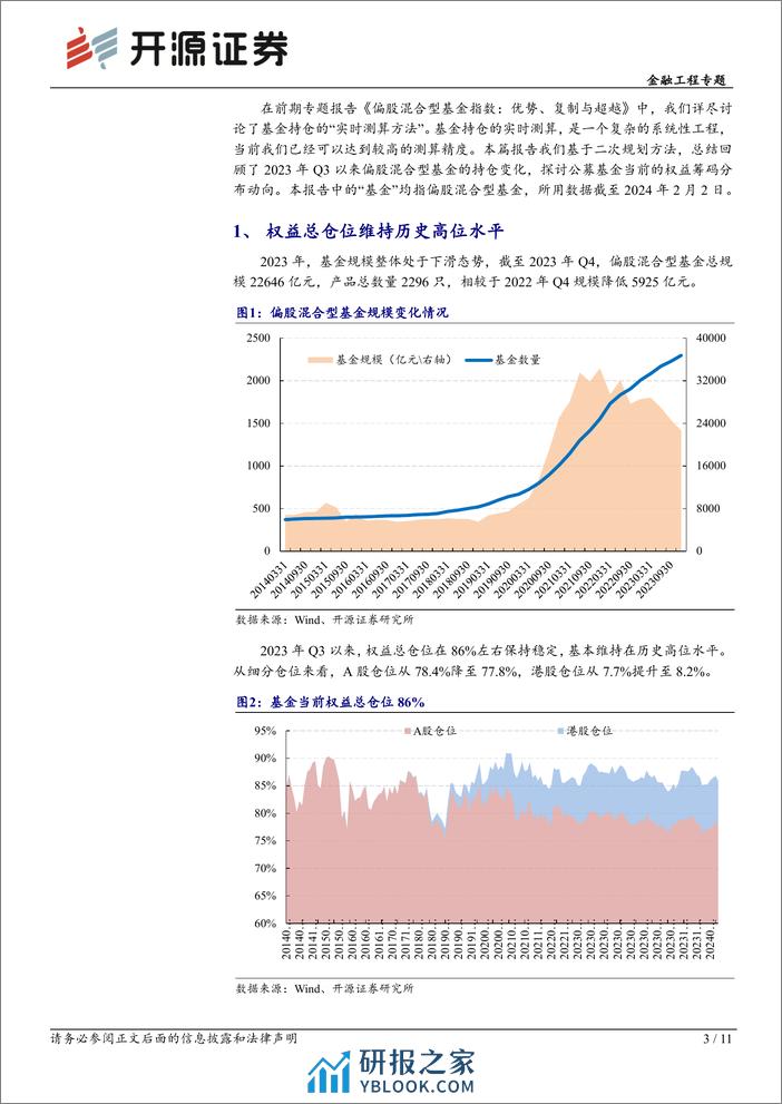 金融工程专题：基金仓位监测：电子煤炭加仓明显，红利低波尚未拥挤-20240213-开源证券-11页 - 第3页预览图