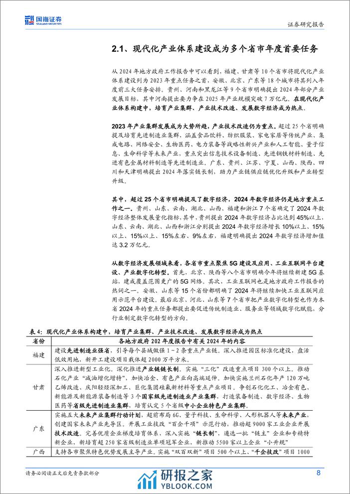 2024年地方政府工作报告解读：2024年地方政府工作报告释放哪些信号？-240306-国海证券-24页 - 第8页预览图