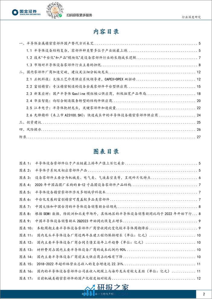 电子行业深度研究：半导体设备零部件，有望迎来需求复苏 国产替代加速 - 第2页预览图