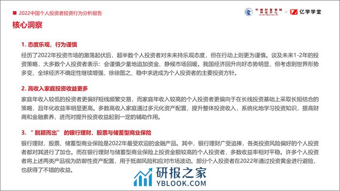 中国财富管理研究中心&亿学学堂：2022个人投资者投资行为分析报告 - 第4页预览图