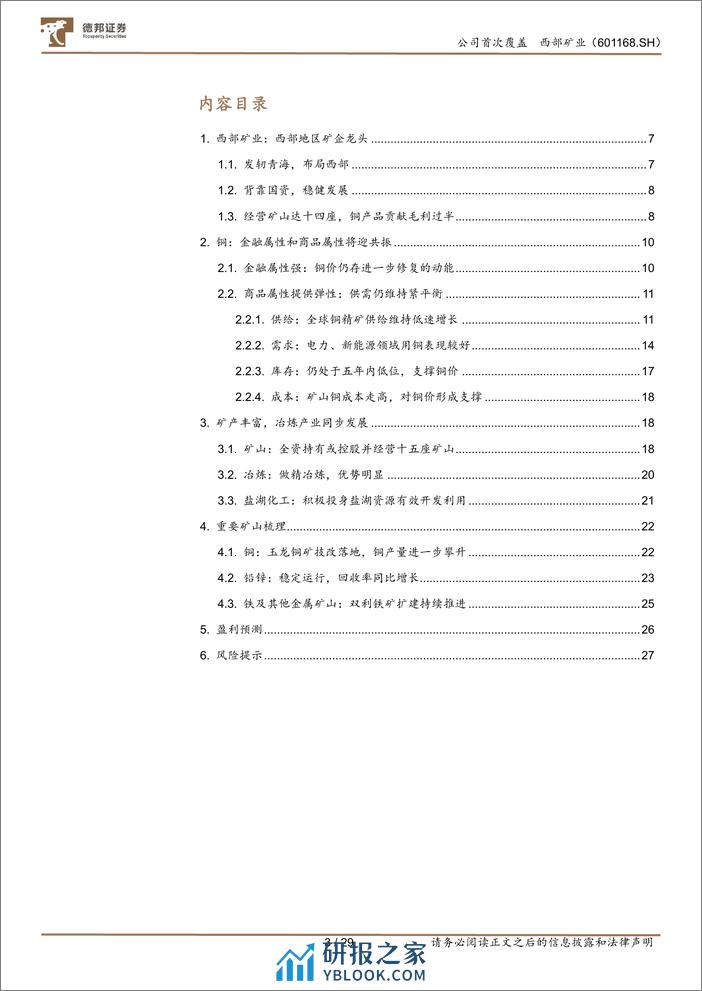 西部矿业-601168.SH-玉龙铜矿发力改扩建，西部矿业龙头腾飞-20240402-德邦证券-29页 - 第3页预览图