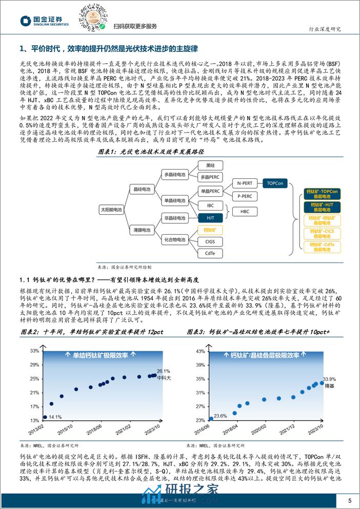 钙钛矿行业深度：提效奔逸绝尘，产业化倍道而进-高效太阳能电池系列深度（五）-20240205-国金证券-31页 - 第5页预览图