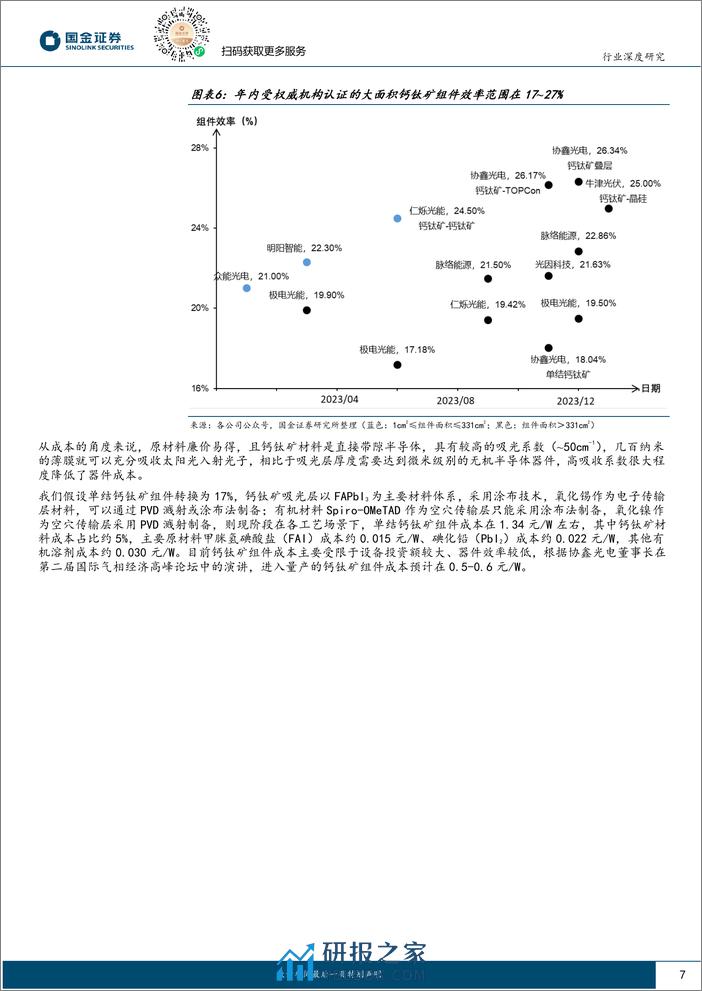 钙钛矿行业深度：提效奔逸绝尘，产业化倍道而进-高效太阳能电池系列深度（五）-20240205-国金证券-31页 - 第7页预览图