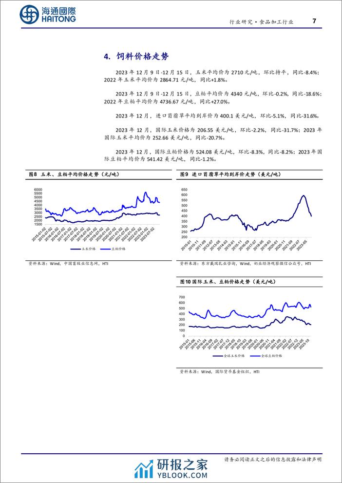 食品加工行业跟踪报告：23年国内主产区原奶均价同比-7.6%-20240202-海通国际-17页 - 第7页预览图