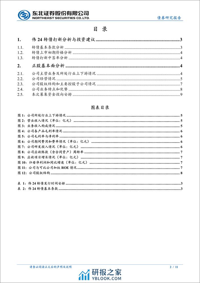 固收转债分析-伟24转债定价建议：首日转股溢价率17%25-22%25-240327-东北证券-11页 - 第2页预览图