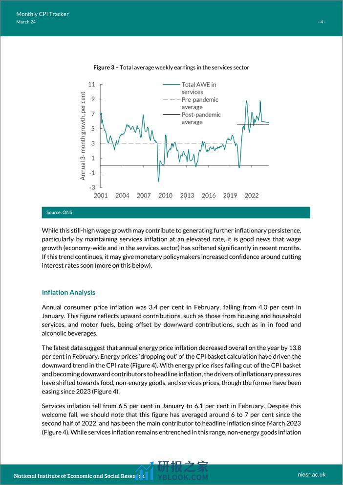 英国国家经济和社会研究所-英国月度CPI追踪-明天的货币政策委员会会议预计不会降息（英）-2024.3-7页 - 第4页预览图