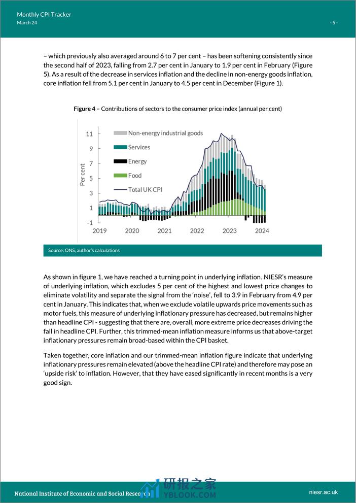 英国国家经济和社会研究所-英国月度CPI追踪-明天的货币政策委员会会议预计不会降息（英）-2024.3-7页 - 第5页预览图