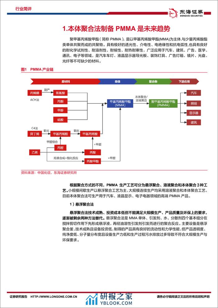 化工系列研究（十四）：高端应用市场催化PMMA发展新机遇 - 第4页预览图