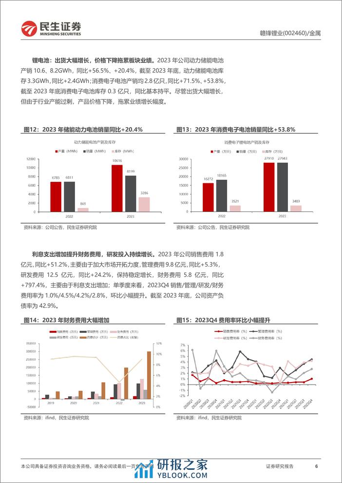 赣锋锂业-002460.SZ-2023年年报点评：高位矿价拖累业绩，自有矿迎来收获期-20240402-民生证券-14页 - 第6页预览图