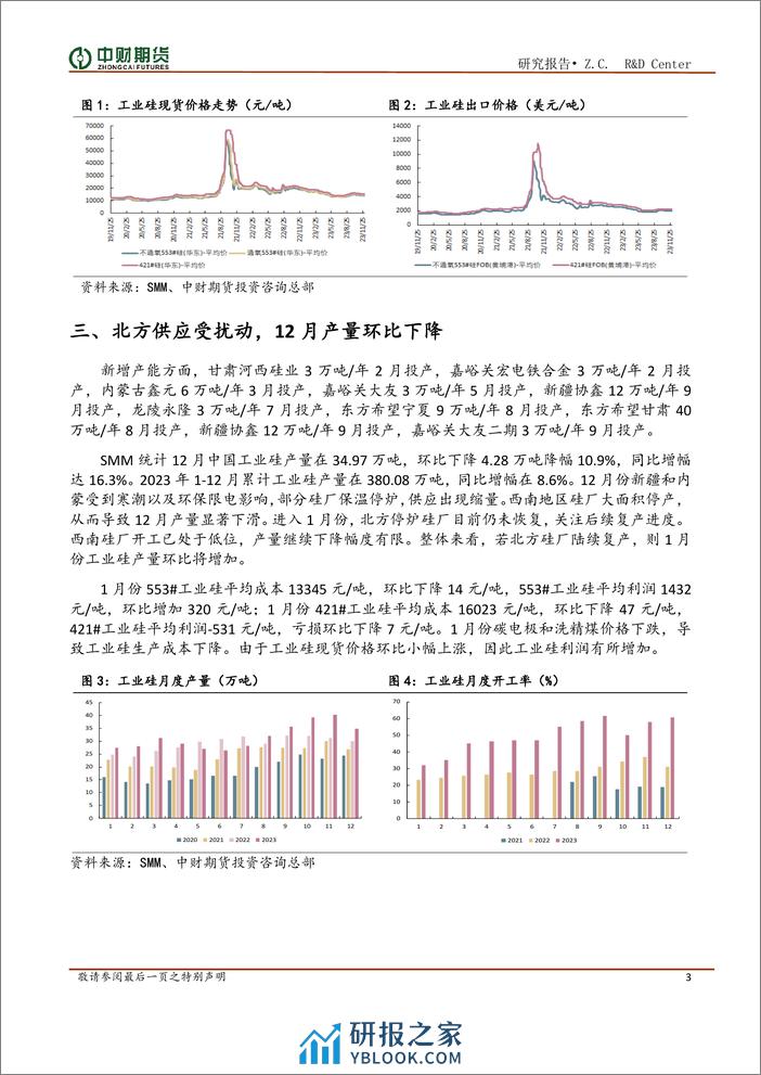 工业硅投资策略月报：北方硅厂逐步复产，硅价偏弱为主-20240205-中财期货-11页 - 第3页预览图