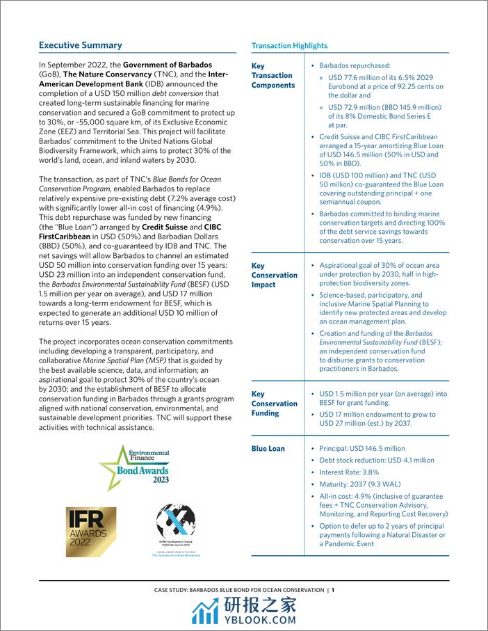 巴巴多斯债转自然案例分析（英文版）大自然保护协会 - 第2页预览图