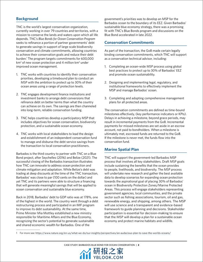 巴巴多斯债转自然案例分析（英文版）大自然保护协会 - 第3页预览图