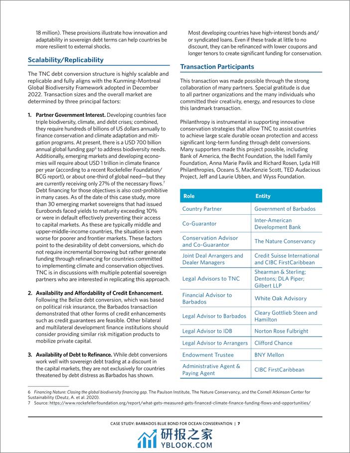巴巴多斯债转自然案例分析（英文版）大自然保护协会 - 第8页预览图
