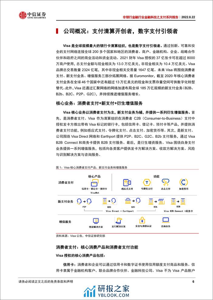 中信证券-非银行金融行业金融科技之支付系列报告：Visa开支付清算之先河拓汇聚网络之网络-220822 - 第6页预览图