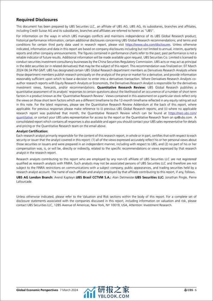 UBS Economics-Global Economic Perspectives _The US recession probability i...-106917647 - 第6页预览图