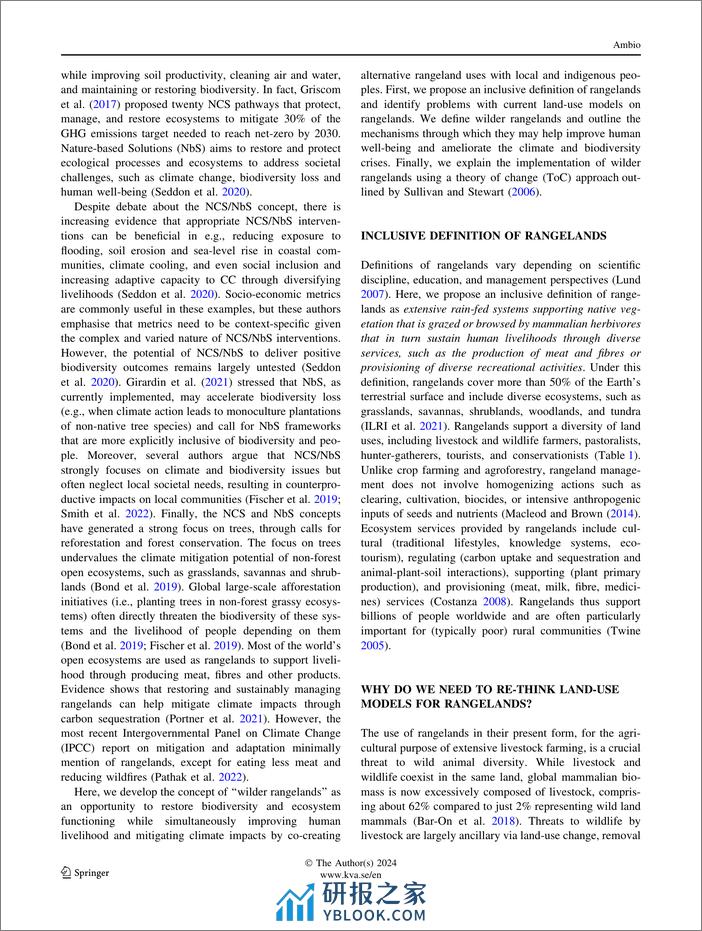 荒野牧场作为自然气候机遇：将气候行动与生物多样性保护和社会转型联系起来 - 第2页预览图