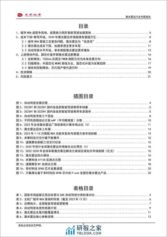 激光雷达行业专题报告：成本下探 智驾升级，激光雷达有望加速放量 - 第2页预览图