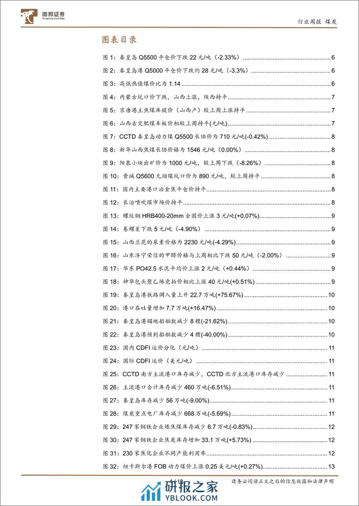 煤炭行业周报：焦煤长协价上调，估值业绩双升在即-德邦证券 - 第4页预览图