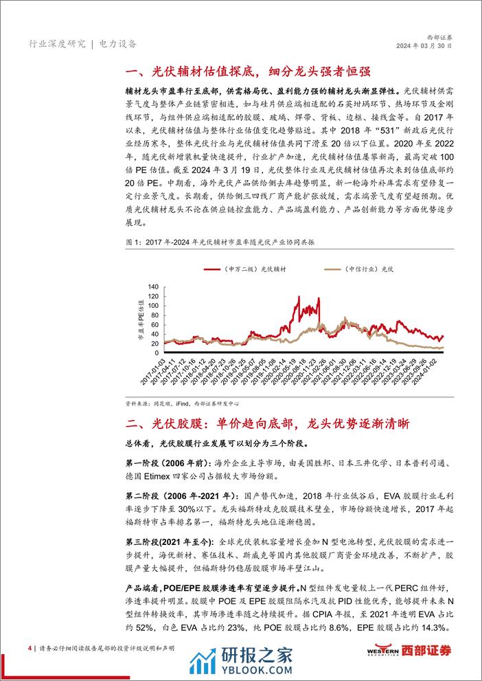 西部证券-电气设备-光伏辅材行业深度报告-供给侧系列研究报告之一：光伏辅材龙头α优势渐显 - 第4页预览图