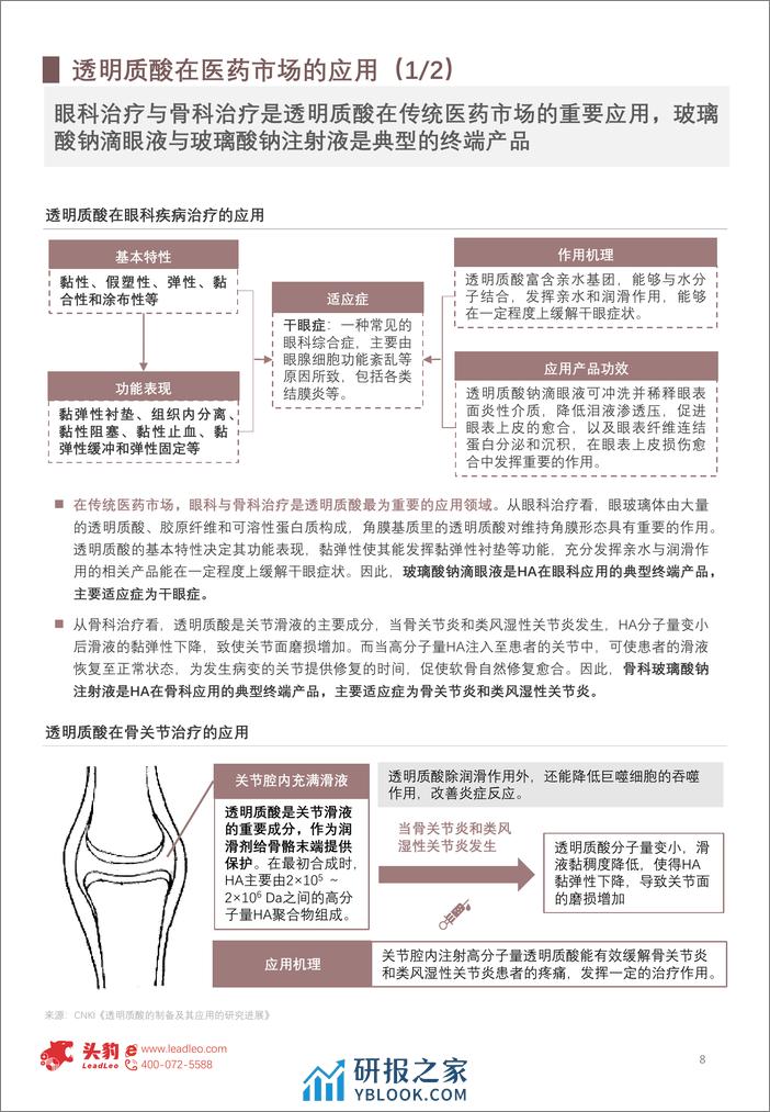 2023年中国医药级透明质酸行业概览：市场规模超100亿，医疗与消费双轮驱动前景可期-240402-头豹研究院-19页 - 第8页预览图