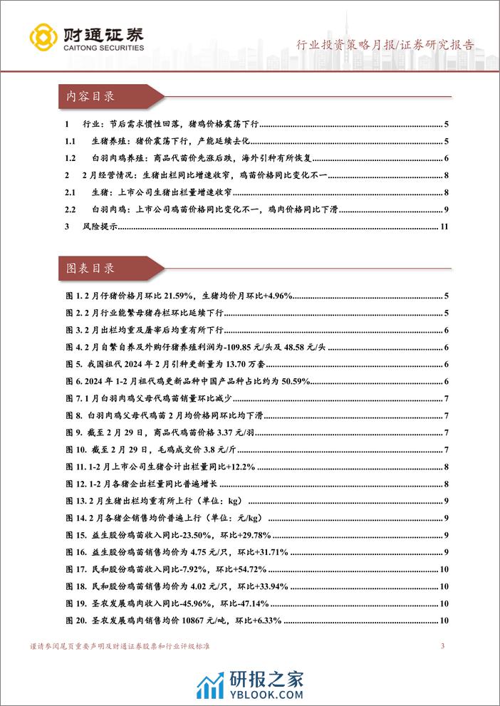 农林牧渔行业2月畜禽养殖跟踪月报：需求回落猪鸡价格调整，生猪产能去化趋势不改-240316-财通证券-12页 - 第3页预览图