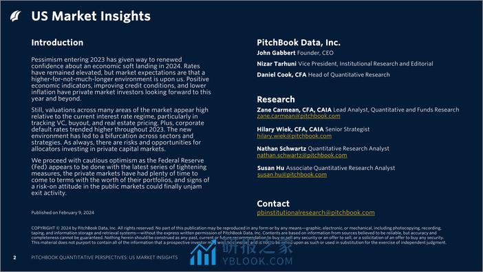 PitchBook-2024年一季度量化视角：美国市场洞察（英）-2024-71页 - 第2页预览图