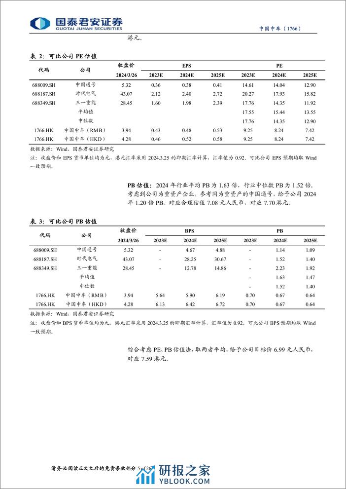 中国中车(1766.HK)首次覆盖：轨交设备龙头，设备更新方案加速行业更新-240327-国泰君安-26页 - 第5页预览图