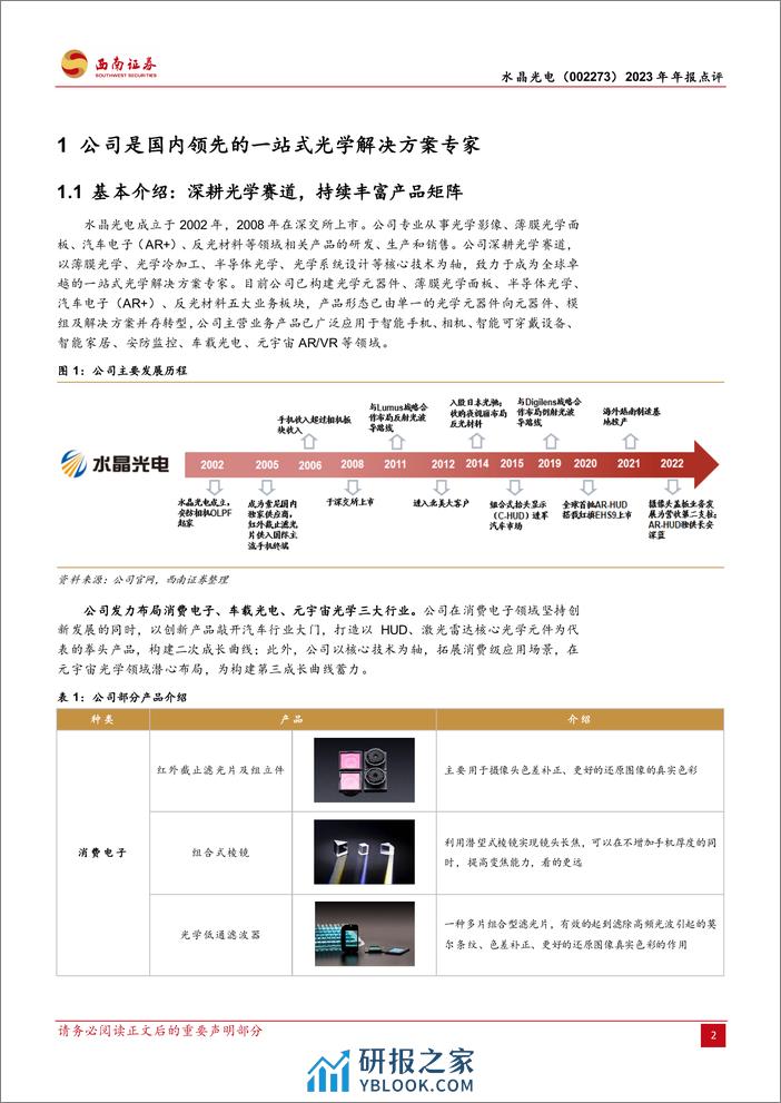 水晶光电-002273.SZ-滤光片升级注入增长新动能，AR业务或有突破性进展-20240329-西南证券-12页 - 第2页预览图