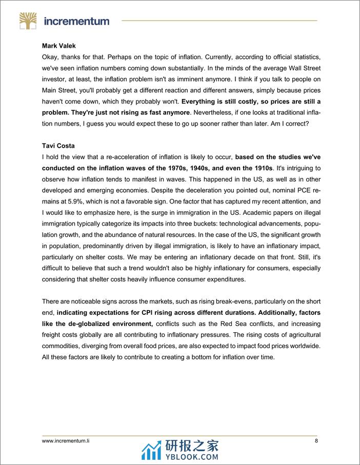 Incrementum-2024年第一季度——咨询委员会电话记录（英）-23页 - 第8页预览图