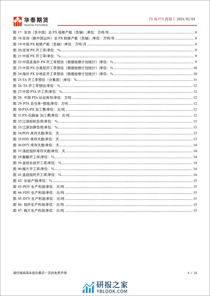 PX与PTA月报：PX加工费左侧强势，TA关注检修兑现进度-20240204-华泰期货-16页 - 第4页预览图