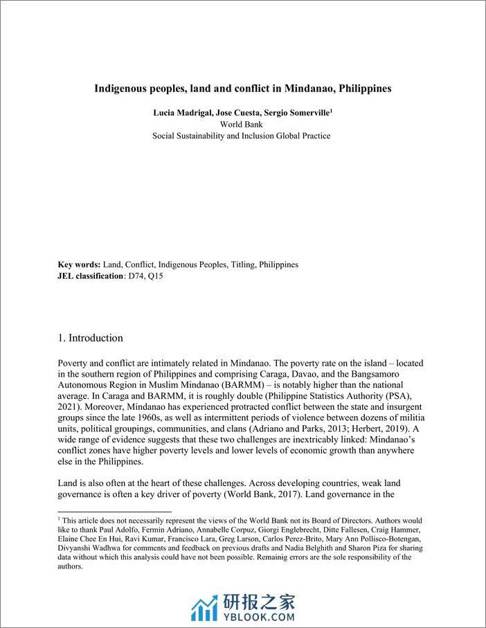 世界银行-菲律宾棉兰老岛的土著人民、土地和冲突（英）-2024.2-30页 - 第3页预览图