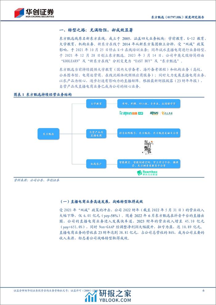 东方甄选深度研究报告：多渠道布局见成效，自营品优势逐渐显现-华创证券 - 第6页预览图