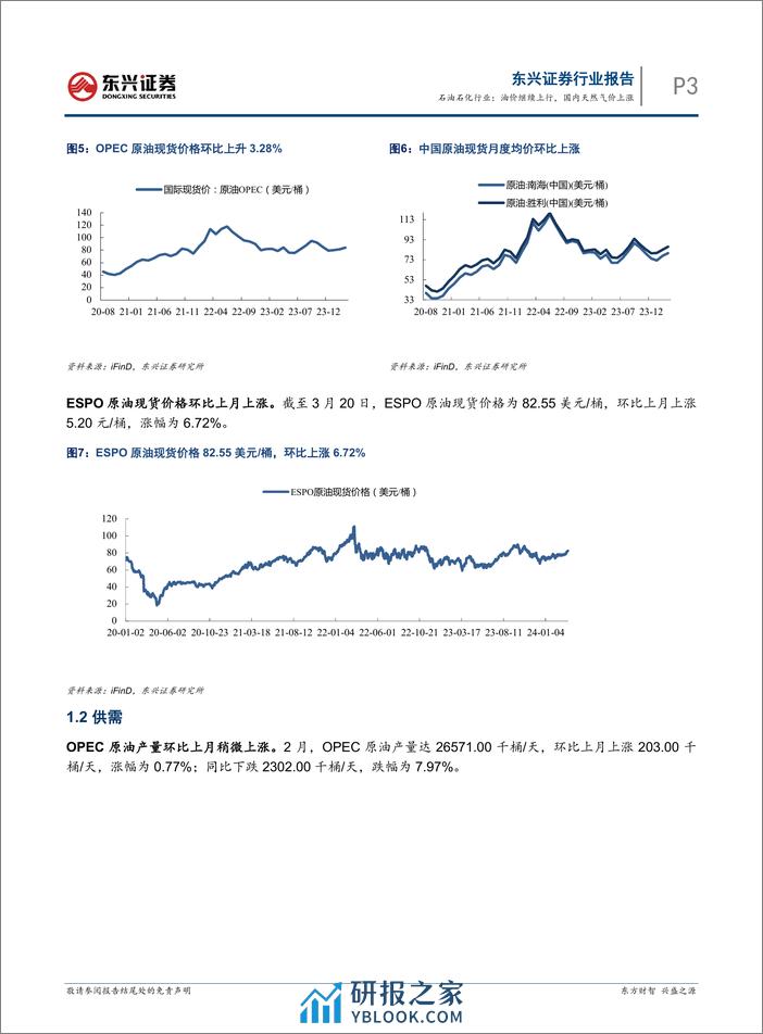 石油石化行业报告：油价继续上行，国内天然气价上涨-240328-东兴证券-14页 - 第3页预览图