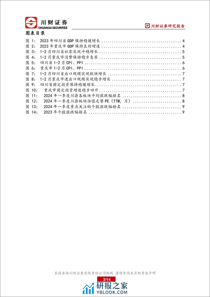 川渝地区2024年一季度总结与二季度展望：1-2月川渝区域经济实现较快复苏-240403-川财证券-14页 - 第3页预览图