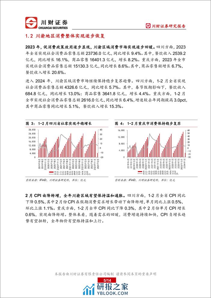 川渝地区2024年一季度总结与二季度展望：1-2月川渝区域经济实现较快复苏-240403-川财证券-14页 - 第5页预览图