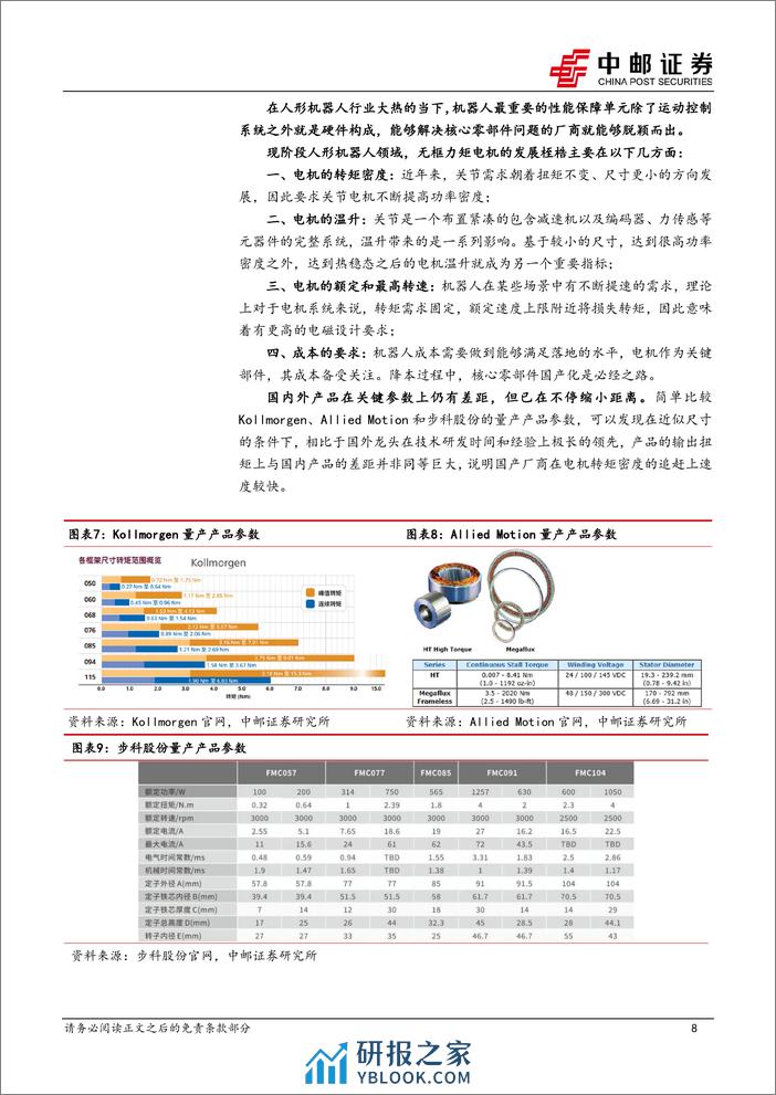 无框力矩电机：至关重要的关节动力部件 - 第8页预览图