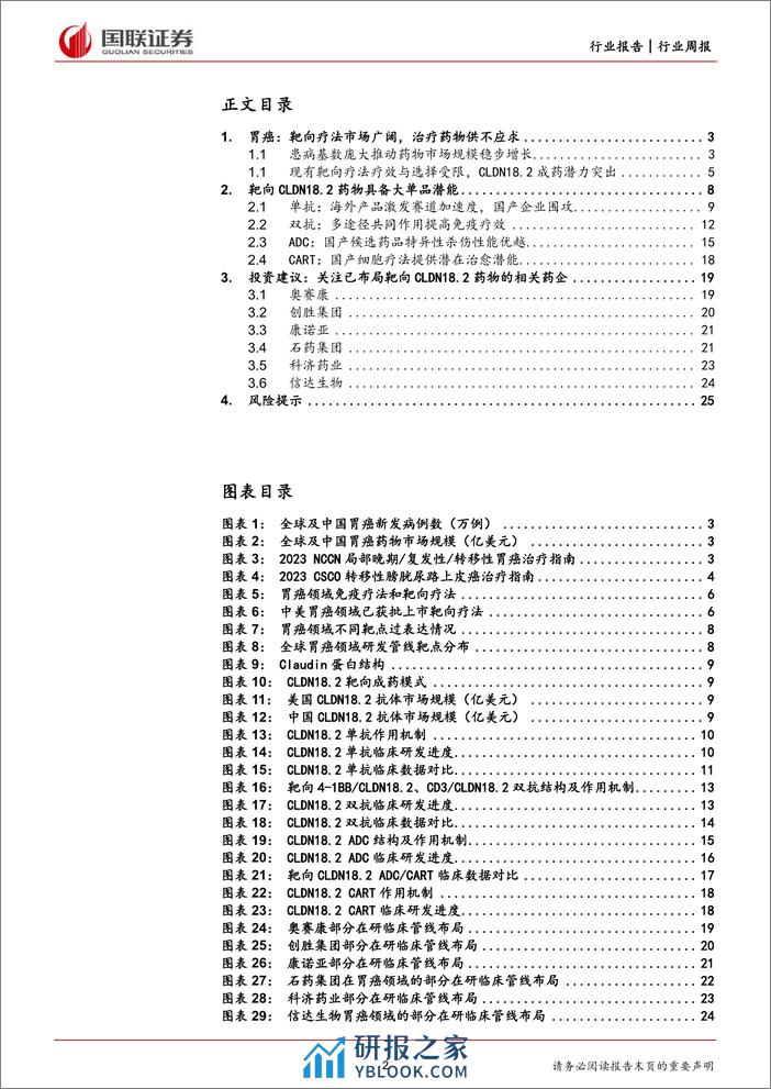 Claudin18.2药物-开启胃癌靶向治疗新篇章-国联证券 - 第2页预览图